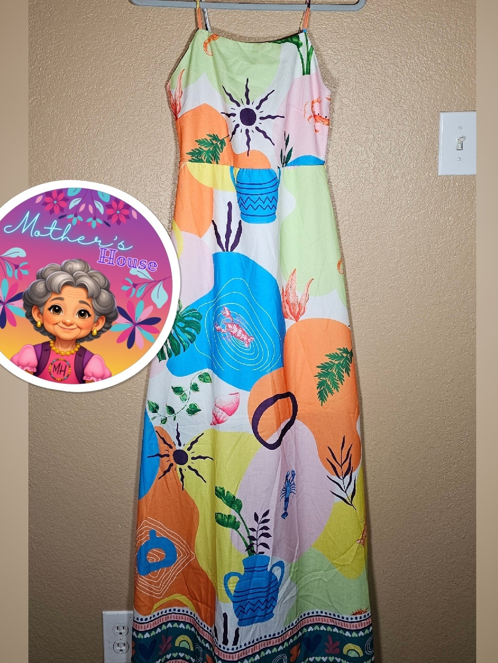 Spaghetti-Strap Maxi Dress in Multi Color - Picture 2 of 6